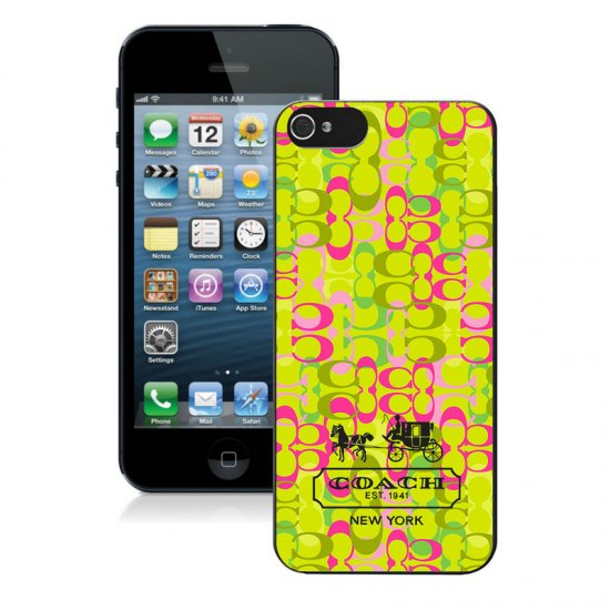 Coach In Confetti Signature Green iPhone 5 5S Cases AIZ - Click Image to Close